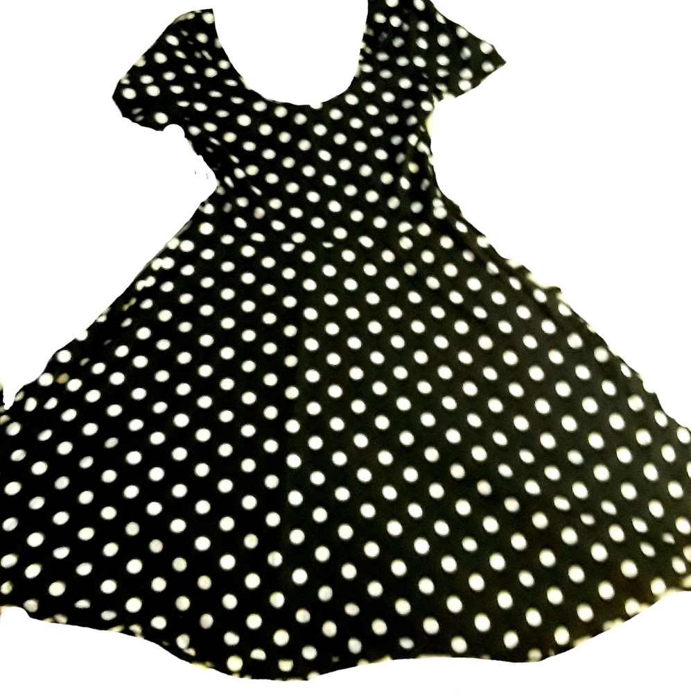 Polka dot black and white dress